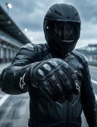 LEATHER RACING MOTORCYCLE GLOVES 06